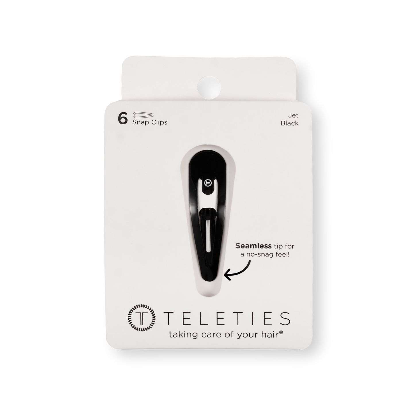 Teleties Snap Clip | Jet Black | 6 Count