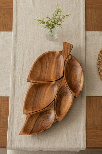 $8.50 SALE! Vatican 12.5" Wooden Leaf Tray REG. $17