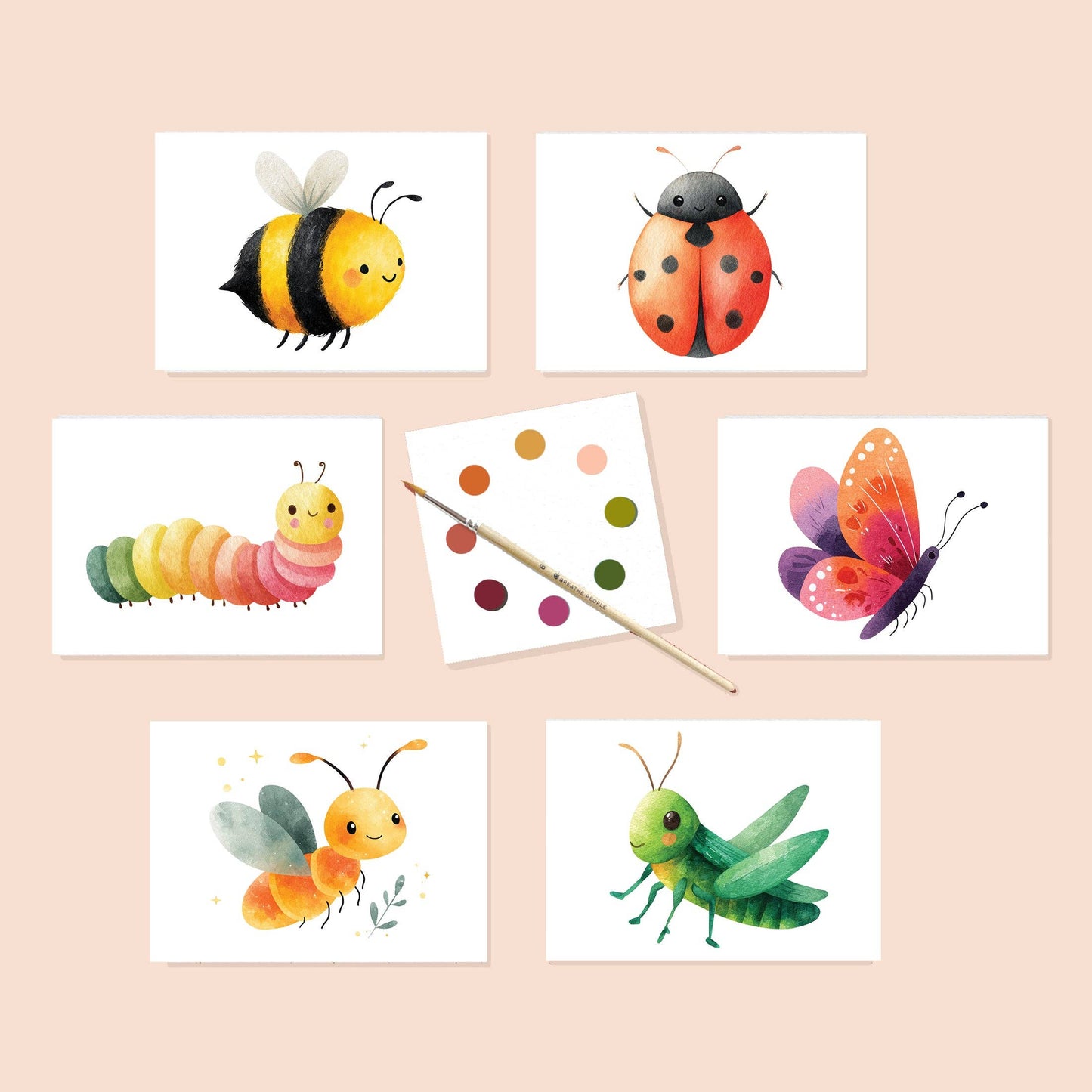 Breathe People Garden Friends Watercolor Postcard Kit