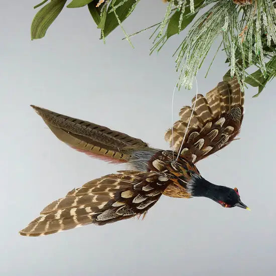 Pheasant Natural Feather Bird Ornament