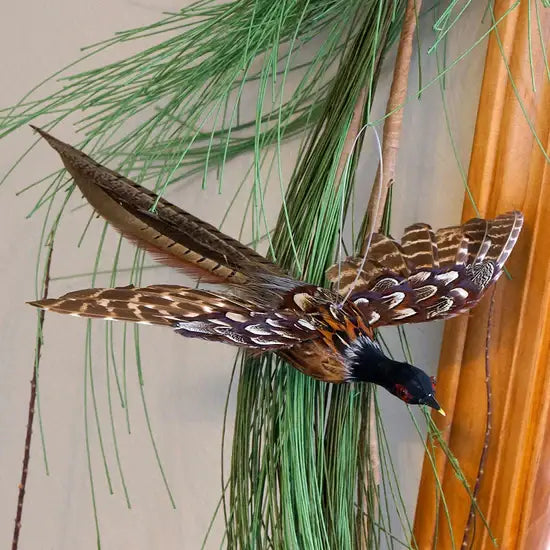 Pheasant Natural Feather Bird Ornament