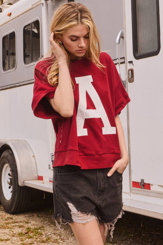 Oddi Crimson and White Oversized Alabama Game Day Sweatshirt