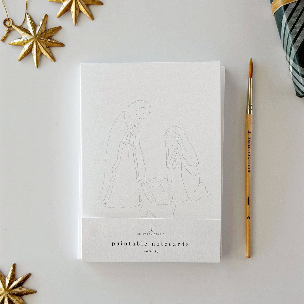 Nativity Paintable Notecard Set of 8- Emily Lex Studio