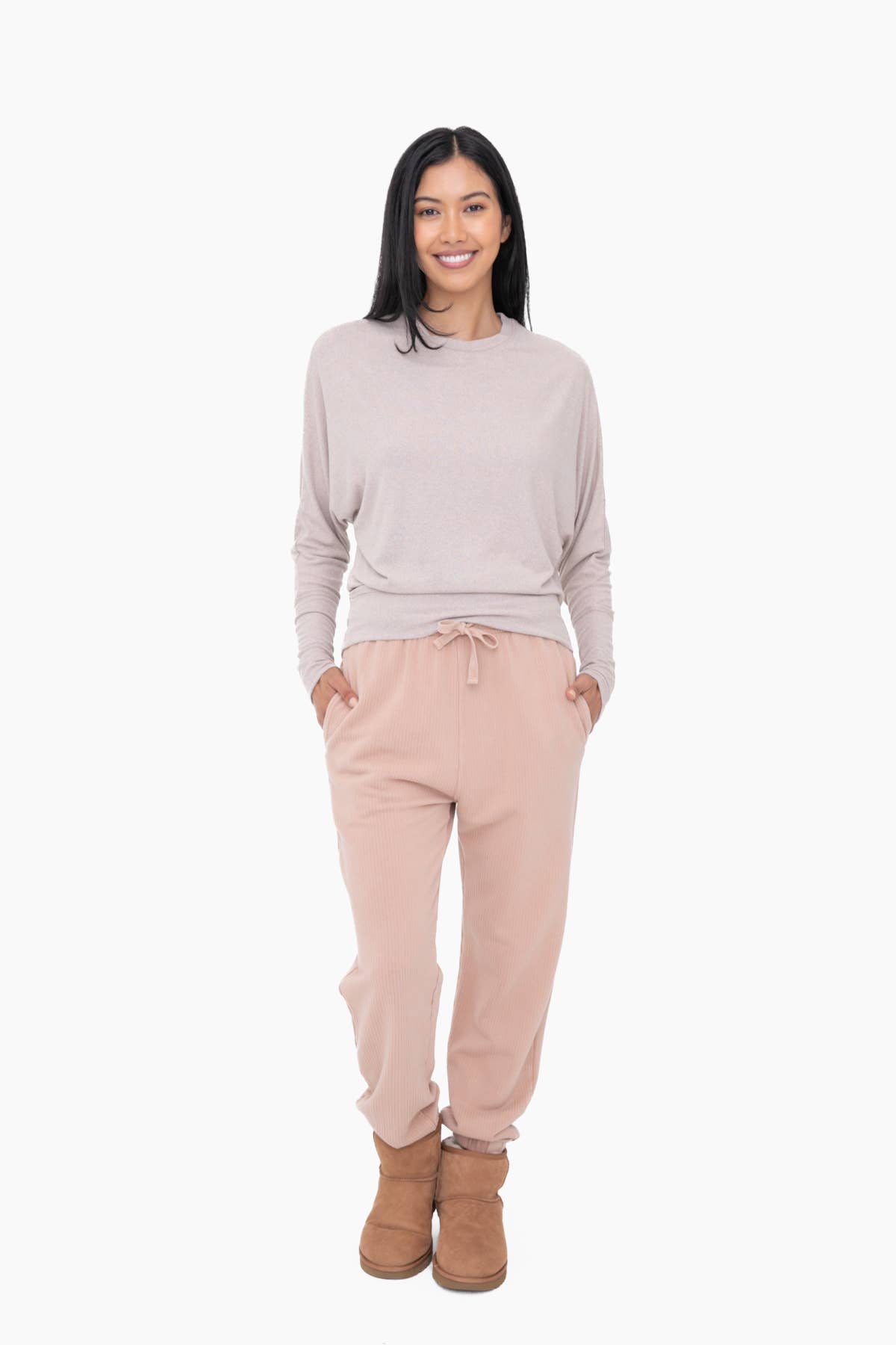 Mocha Dolman Long-Sleeved Super Soft Top