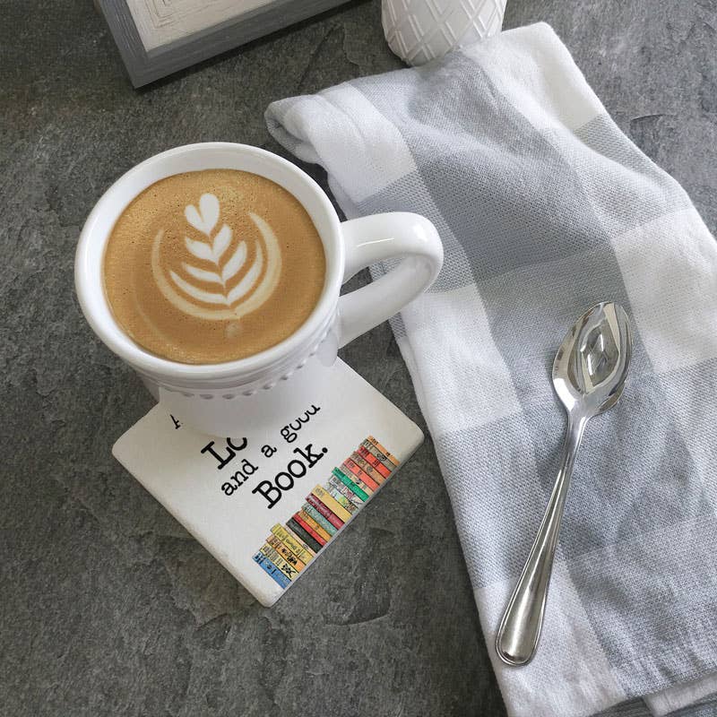 All You Need Is Love and a Good Book Limestone Drink Coaster