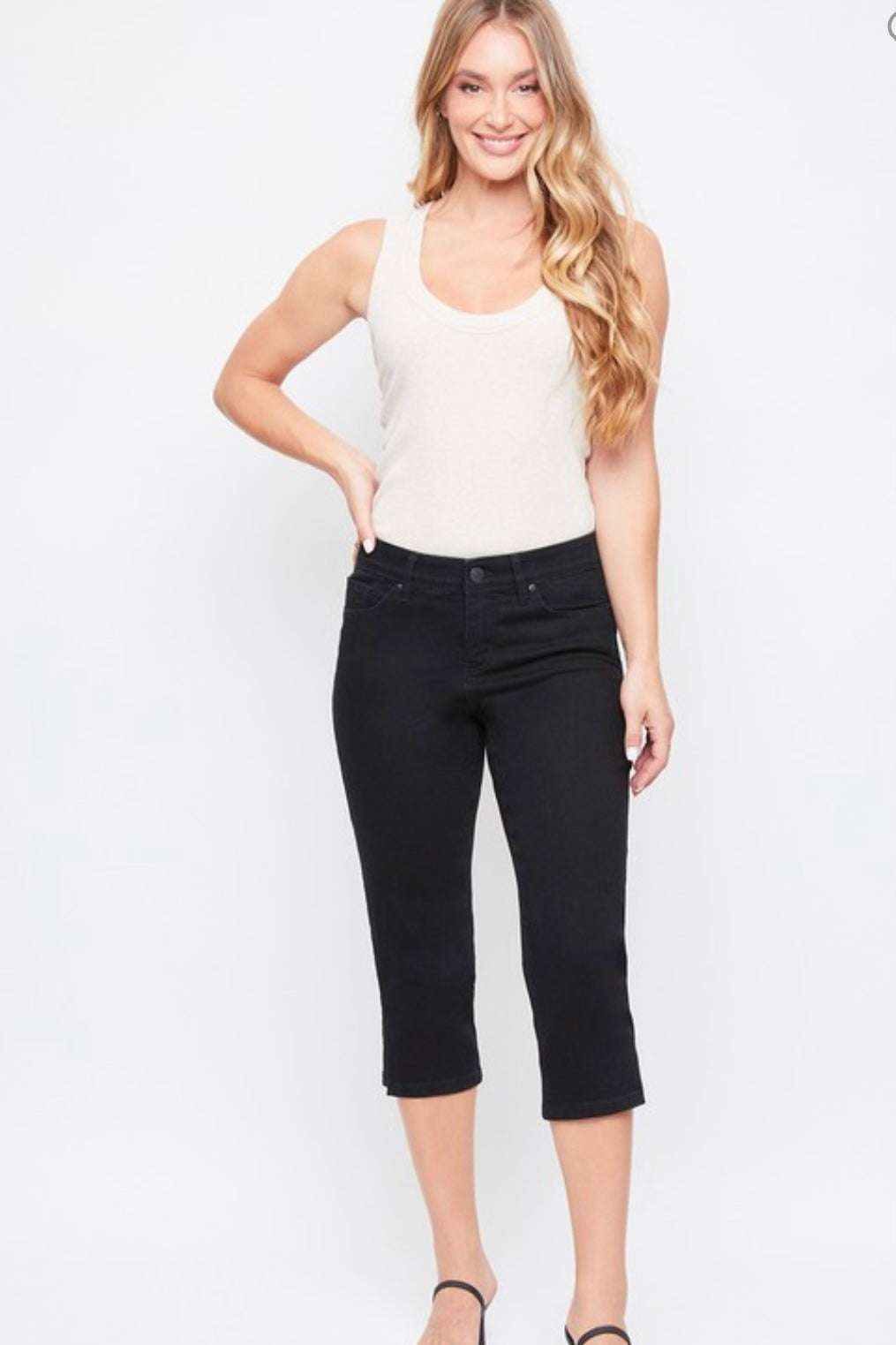 $17 SALE! Black Capri Pant with Side Slit Hem reg. $32.99