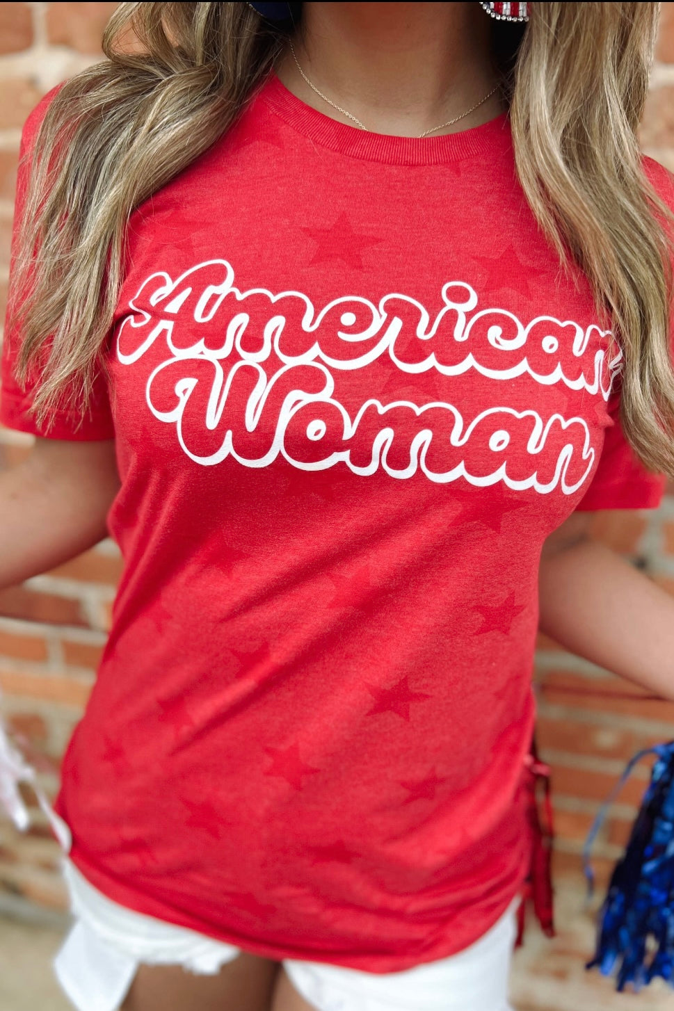 $15 SALE!  American Woman Stars Tee in Red