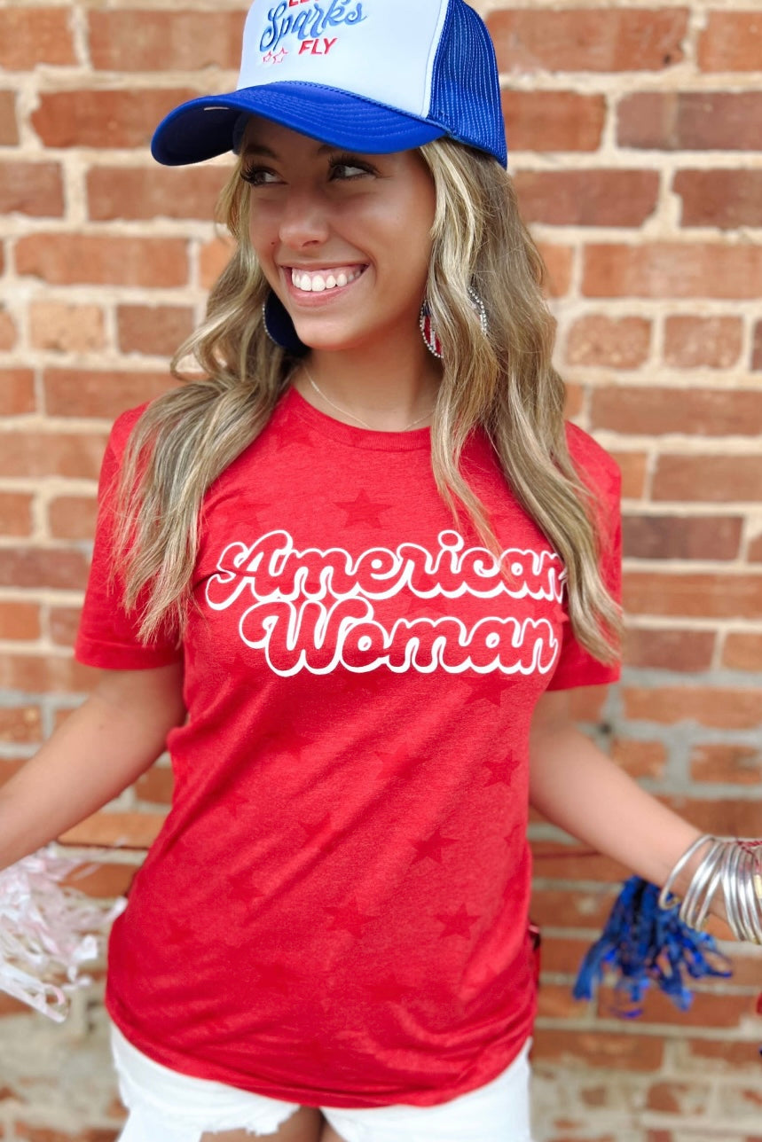 $15 SALE!  American Woman Stars Tee in Red