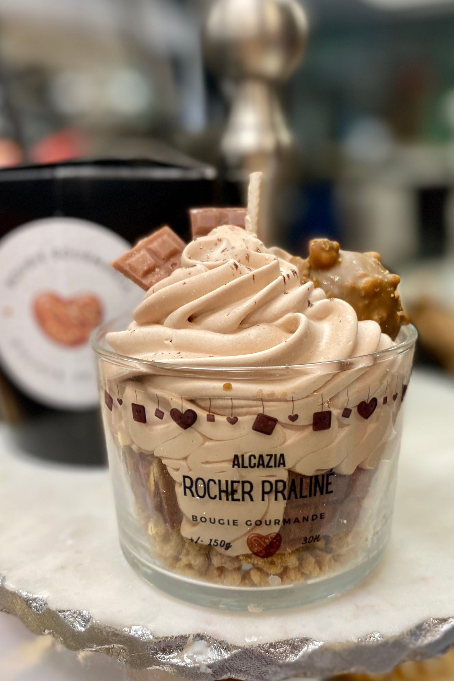 Rocher Praline Candle from the Alcazia Collection imported from France