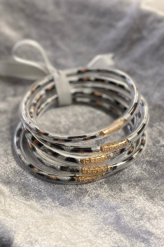 Animal Print All Weather Bangle Bracelet Stack