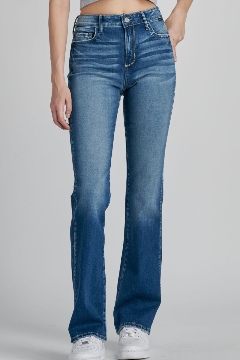 Cello High Rise Bootcut Jean in Medium Wash