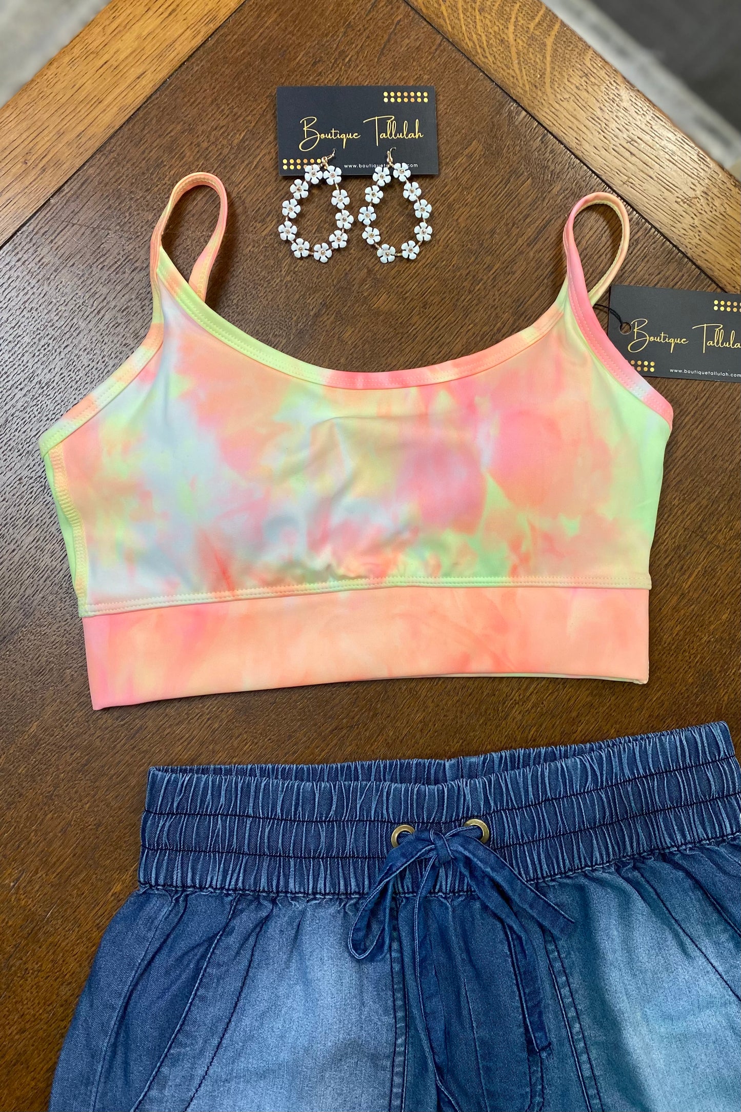 Neon Tie Dye Sporty Bra