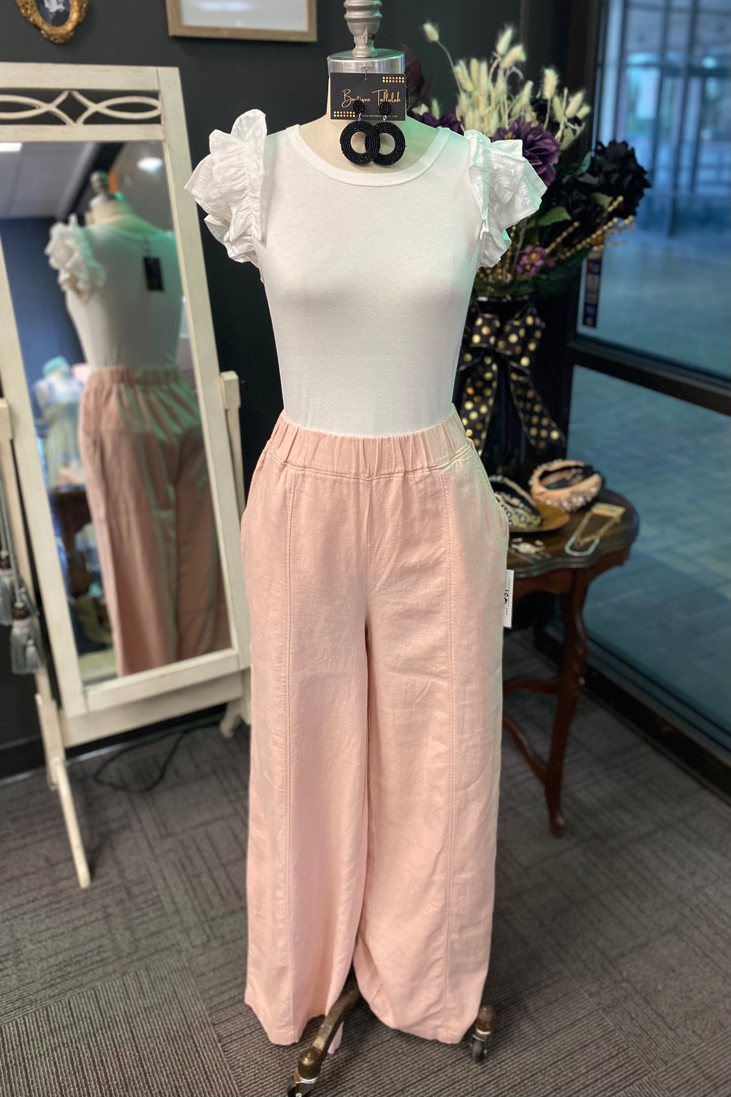 $20 SALE!  Plus Dusty Blush Wide Leg Pant