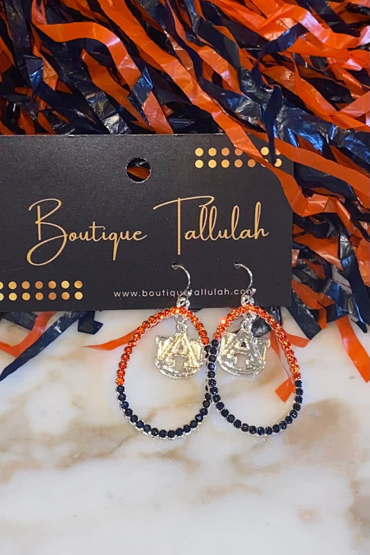 Auburn Crystal Loop Earrings